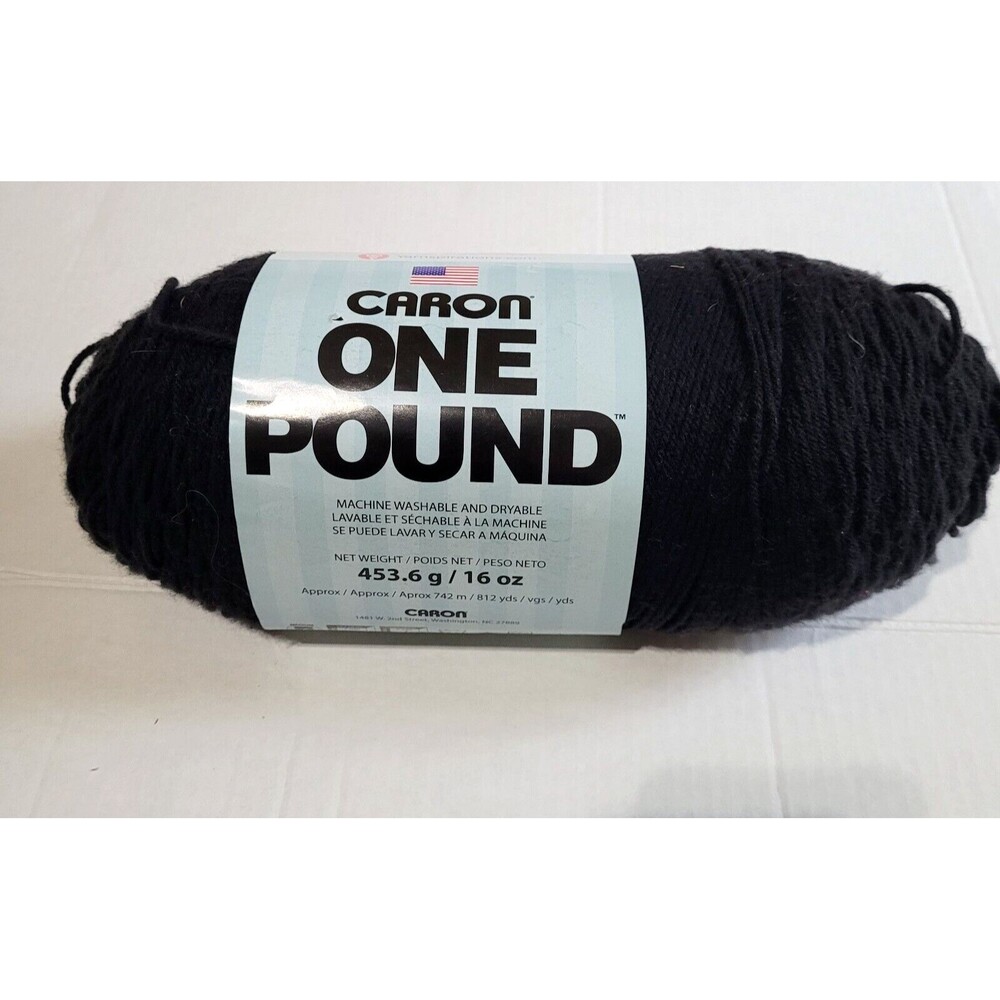 Caron One Pound Yarn BLACK 0503 No Dye Lot - Picture 4 of 8